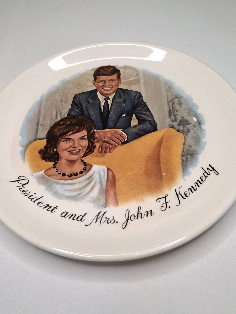 Vintage President and Mrs. John F. Kennedy Commemorative Plate Jackie JFK Dish